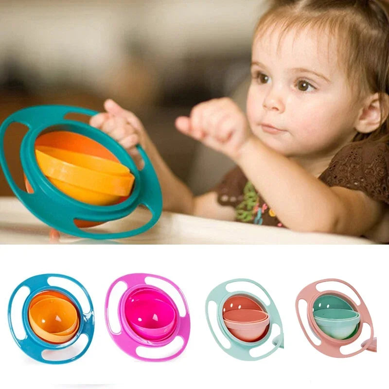 Universal Gyro Bowl Children Rotary Balance Novelty 360° Rotate Spill Proof Feeding Dishes Baby Training Rotary Balance Toy New