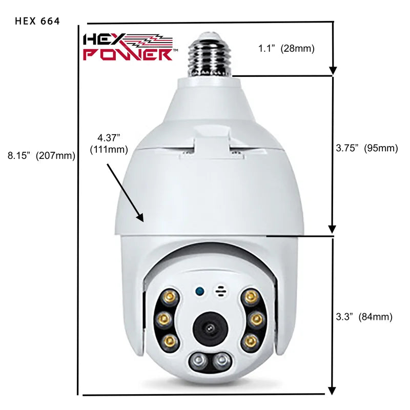 1080P 2MP Light Bulb Security Camera, 360 Degree Pan Tilt Panoramic IP Camera, Smart Home Camera