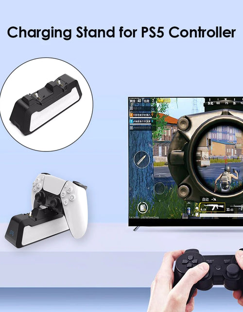 Load image into Gallery viewer, Dual Fast Charger Sony PS5 Wireless Controller USB 3.1 Dock Station
