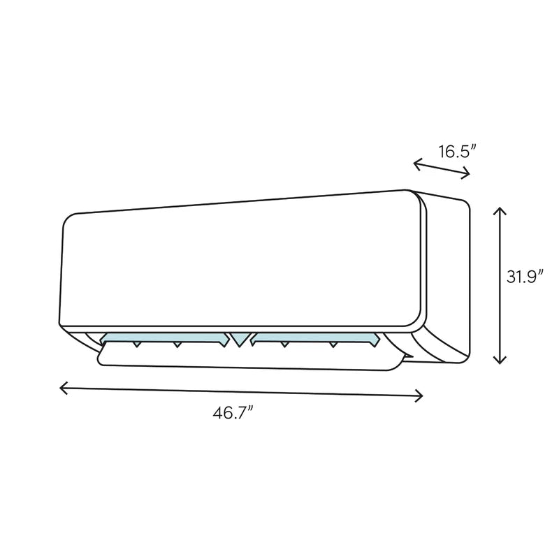 24000 BTU Wi-Fi Connected Ductless Mini Split Air Conditioner for 1400 Square Feet with Heater and Remote Included